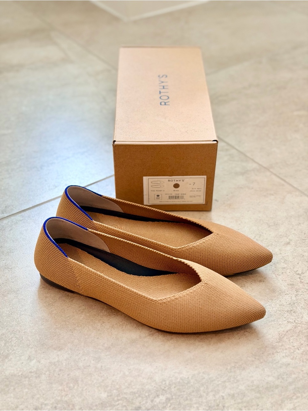 Rothy’s The Point II Ballet Flats Wren Size 7